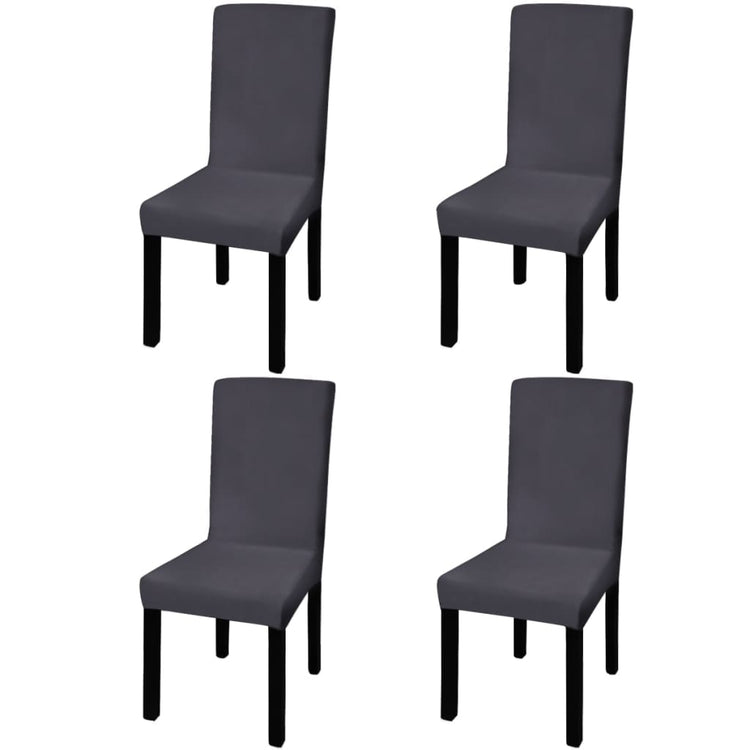 Vidaxl stoelhoezen 4 st stretch recht antracietkleurig
