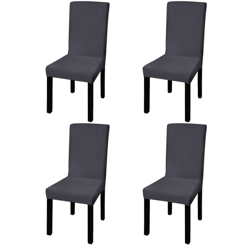 Vidaxl stoelhoezen 4 st stretch recht antracietkleurig