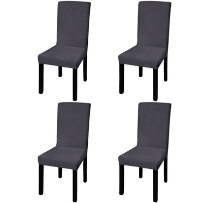 Vidaxl stoelhoezen 4 st stretch recht antracietkleurig