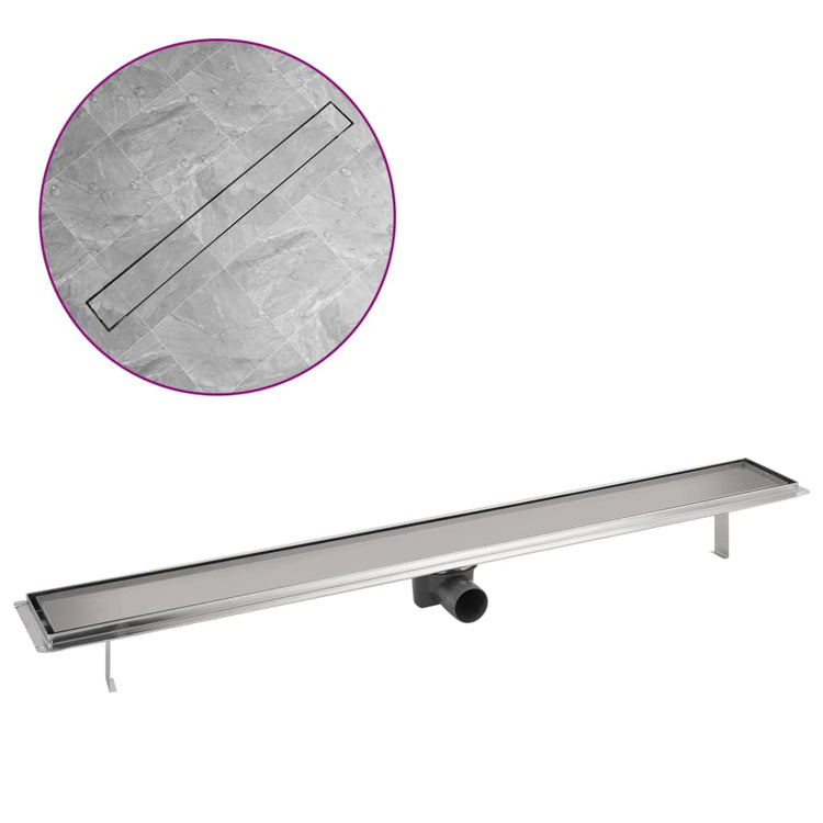 Vidaxl doucheputje rechthoekig 1030x140 mm roestvrij staal