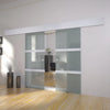 VidaXL Dubbele schuifdeur glas