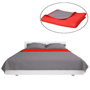 Vidaxl dubbelzijdige quilt bedsprei rood en grijs 220x240 cm - afbeelding 2