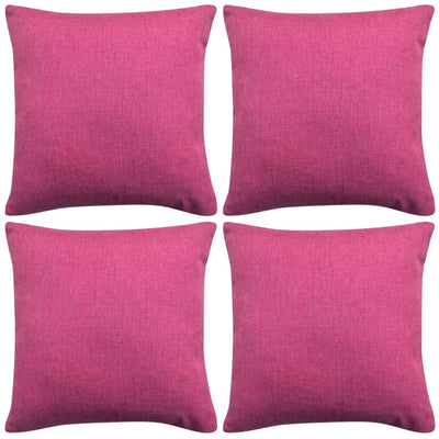 VidaXL Kussenhoezen 4 stuks linnen look roze 40x40 cm