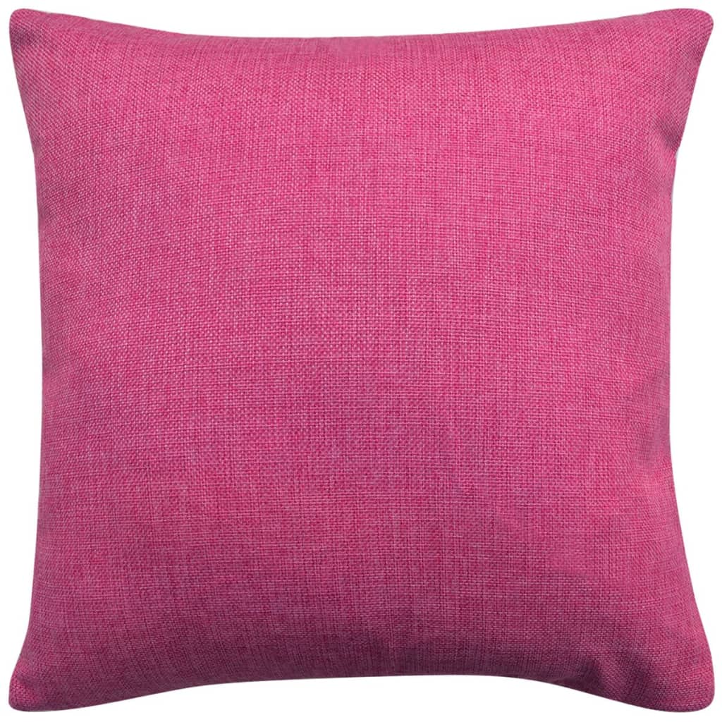 VidaXL Kussenhoezen 4 stuks linnen look roze 40x40 cm