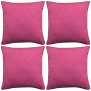 VidaXL Kussenhoezen 4 stuks linnen look roze 80x80 cm - afbeelding 1