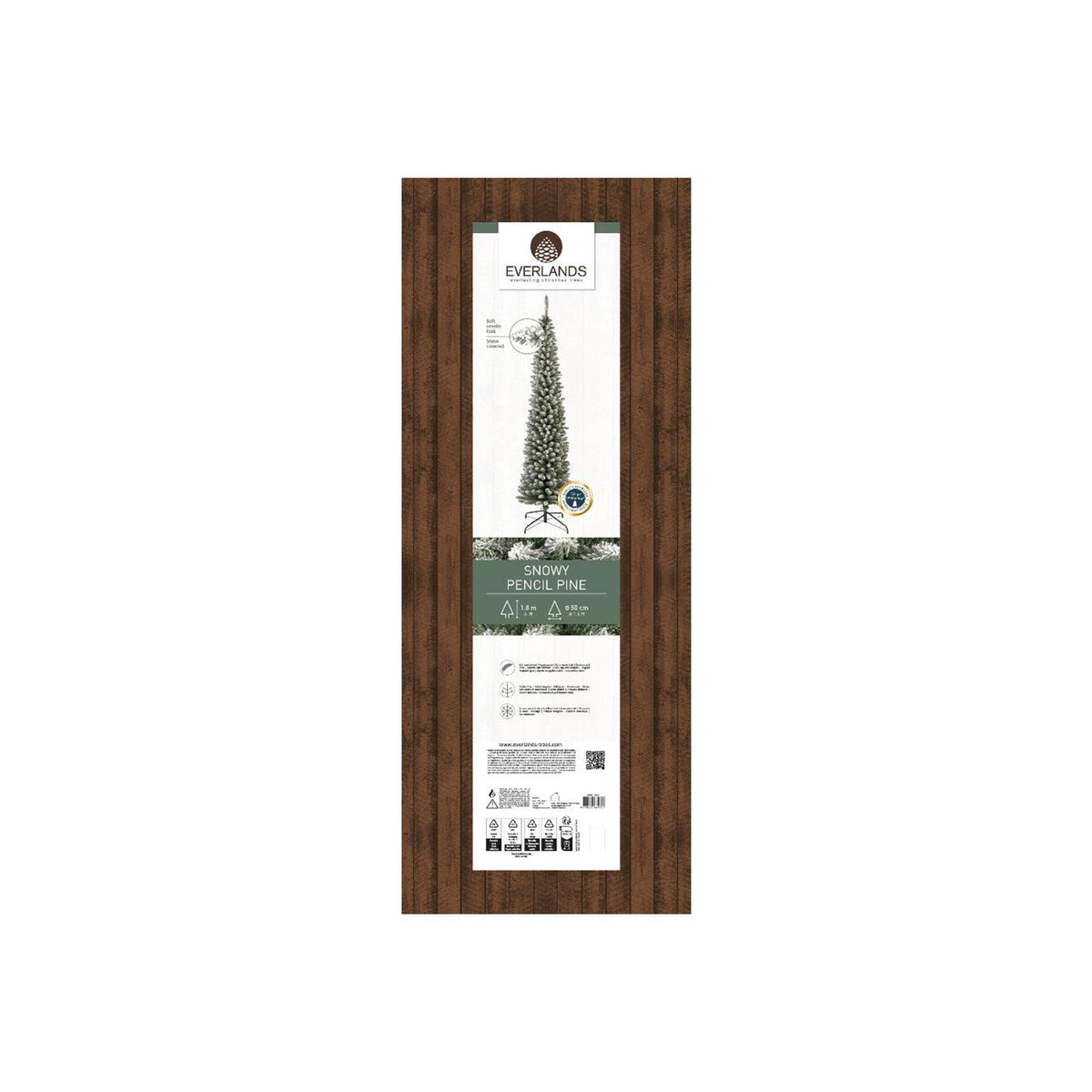 Everlands kerstboom pencil pine snowy ø50xh180cm