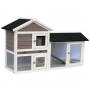 @pet konijnenhok avoriaz 147x53x85 cm wit en bruin 20098 - afbeelding 1