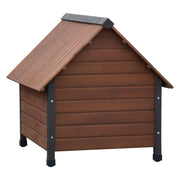 @pet hondenhok met kunststof flappen rustique 76x76x72 cm bruin - afbeelding 2