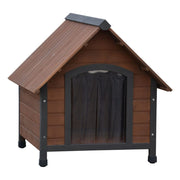 @pet hondenhok met kunststof flappen rustique 102x82x87 cm bruin - afbeelding 1