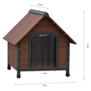 @pet hondenhok met kunststof flappen rustique 102x82x87 cm bruin - afbeelding 3