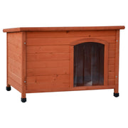 @pet hondenhok met kunststof flappen bungalow 85x57x59 cm naturel - afbeelding 1