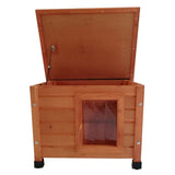 @pet kattenhok voor buiten xl 68,5x54x51,5 cm hout bruin - afbeelding 2