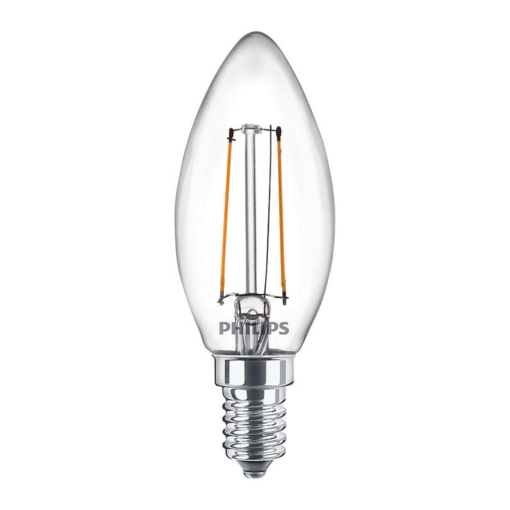 Philips led lamp - kaarslamp met e14 fitting - warmwit licht: 2700k - 25w - helder glas