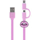 Kangaro k-58191006 dresz 2in1 micro-usb laadkabel + pin lippen roze