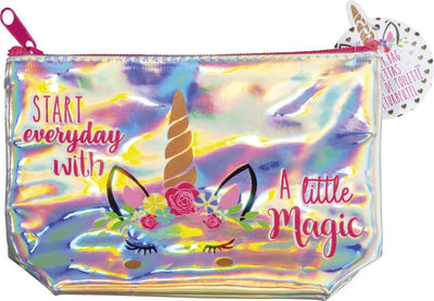 Unicorn kinder toilettasje etui make-up tasje holografisch met print 19.5x13cm