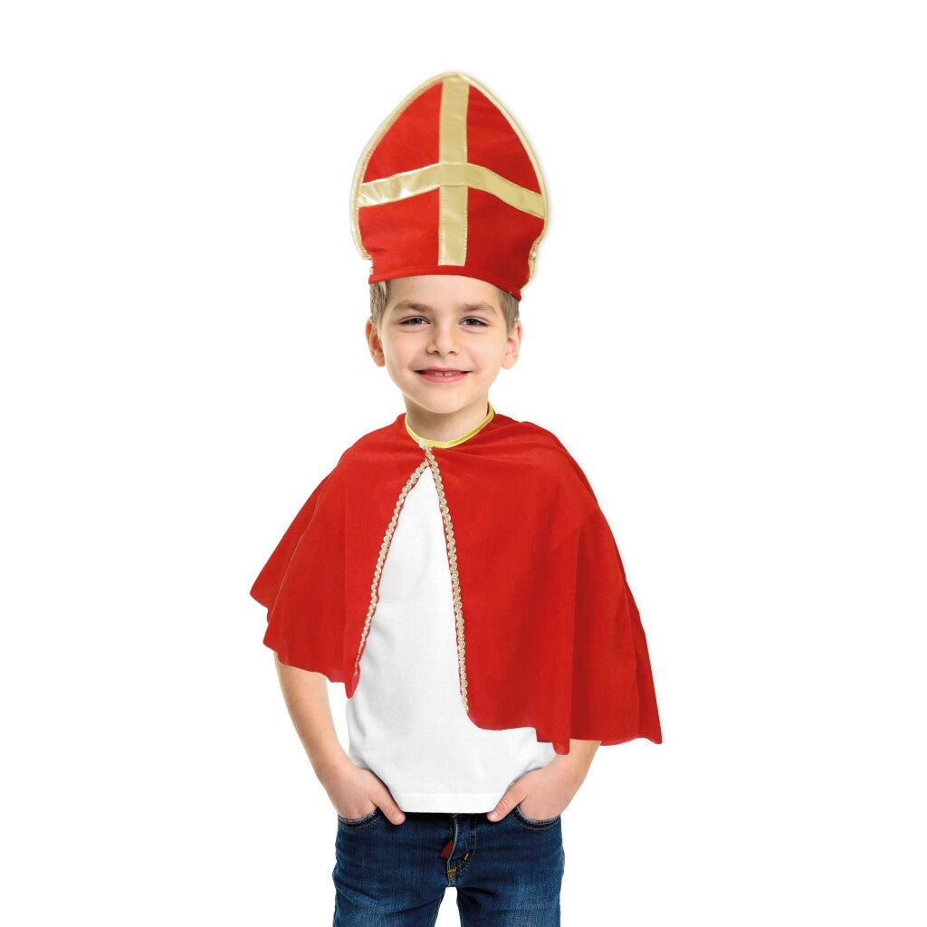 Sinterklaas sinterklaas cape en hoed rood-goud