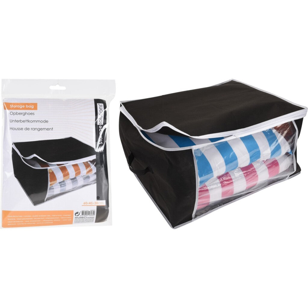 Storage Solutions Storage Solutions Opberghoes 60x45x30 cm Zwart Transparant