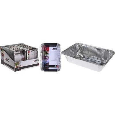 Bbq barbecue ovenschaal aluminium 22x15,5x4,5cm 5 stuks