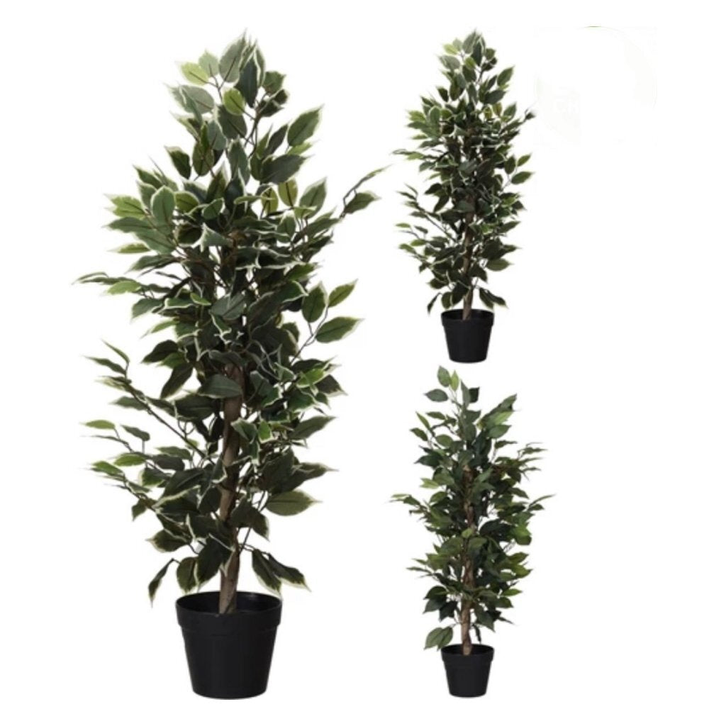 Overige merken kunstplant ficus 95 cm groen wit