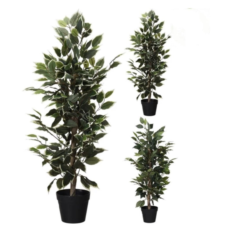 Overige merken kunstplant ficus 95 cm groen wit