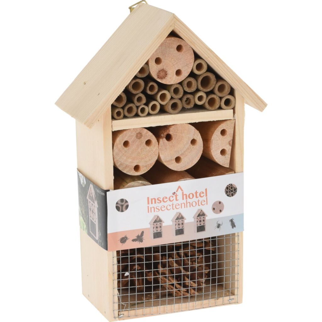 Basic houten insectenhotel 15x9x25 cm