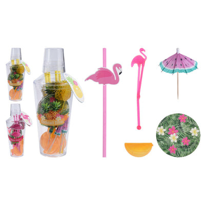 Diversen excellent houseware cocktailshakerset flamingo 31-delig