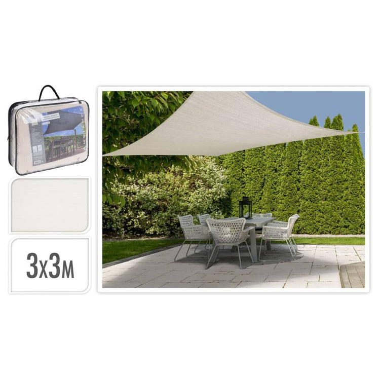 Progarden schaduwdoek vierkant 3x3 m crèmekleurig