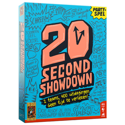 999games 999 games - 20 second showdown - partyspel - 2 teams, 400 uitdagingen - actiespel - gezelschapsspel - nederlandstalig - klein cadeautje