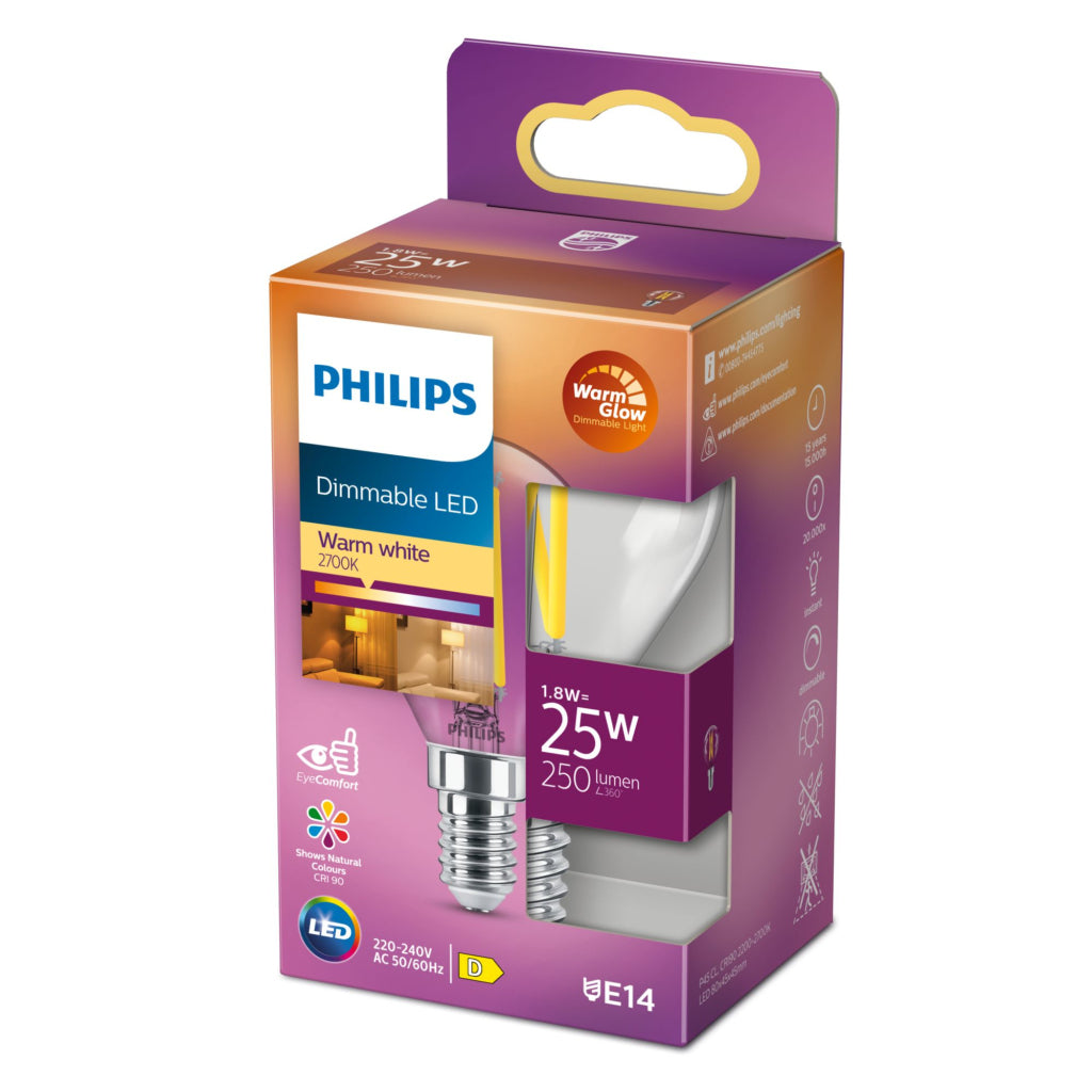 Philips led classic 25w p45 e14 cl wgd90 srt4 verlichting