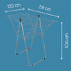 Tomado-metaltex vento 25 droogrek 133x109x58 cm zilver 25m drooglengte