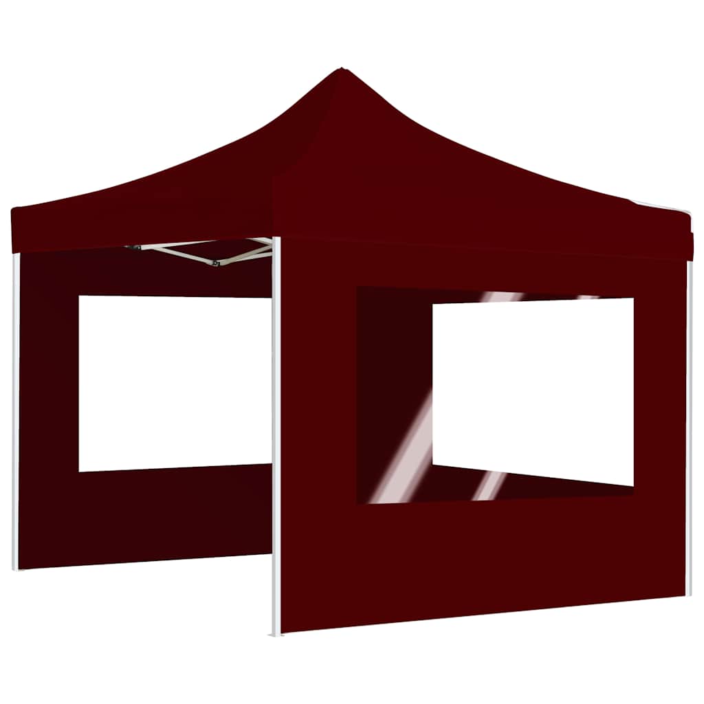 Vidaxl partytent inklapbaar met wanden 3x3 m aluminium wijnrood