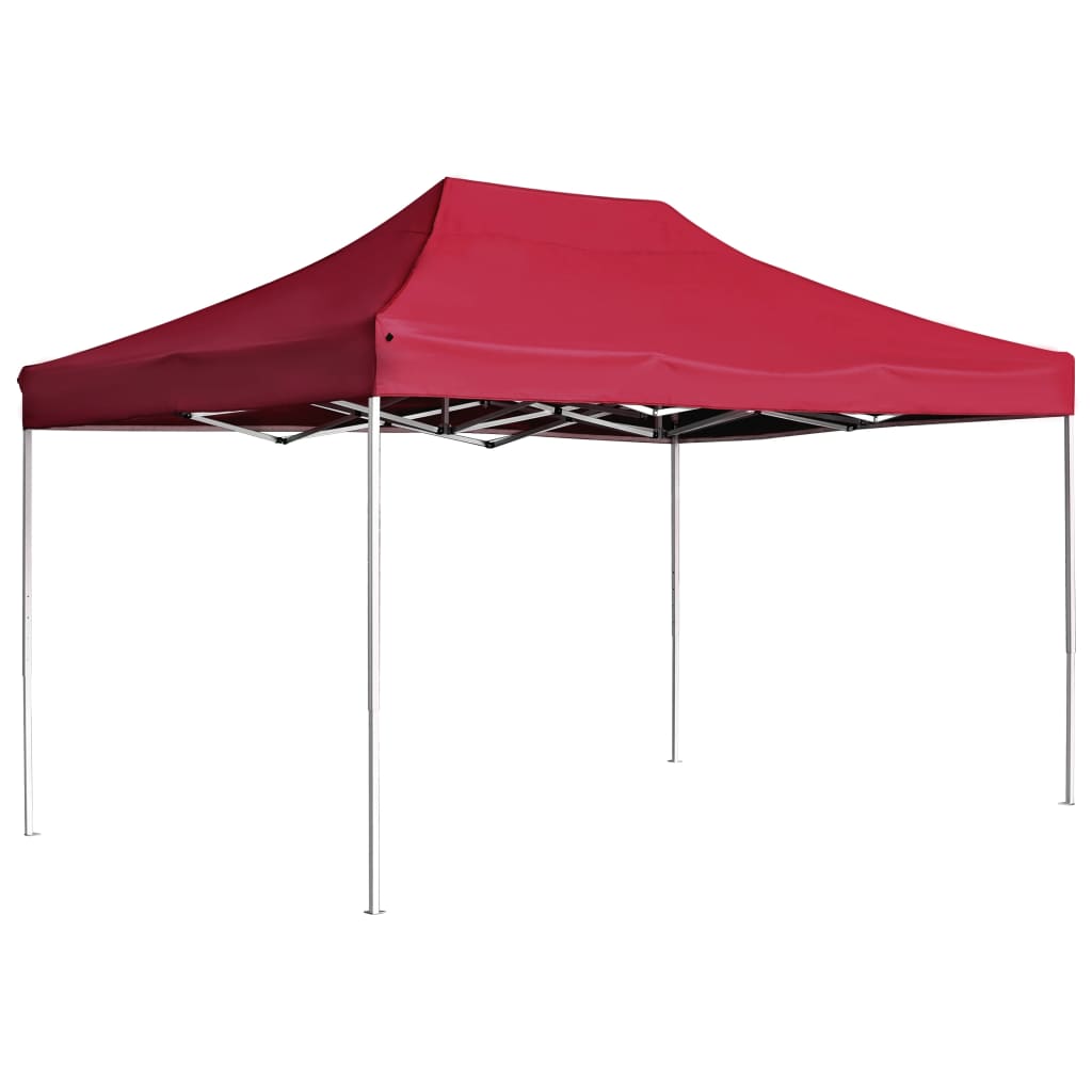 VidaXL Partytent professioneel inklapbaar 4,5x3 m aluminium wijnrood