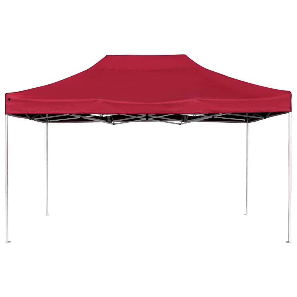 VidaXL Partytent professioneel inklapbaar 4,5x3 m aluminium wijnrood