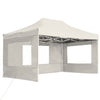 Vidaxl partytent inklapbaar met wanden 4,5x3 m aluminium crème