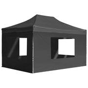 Vidaxl partytent inklapbaar met wanden 4,5x3 m aluminium antraciet - afbeelding 1