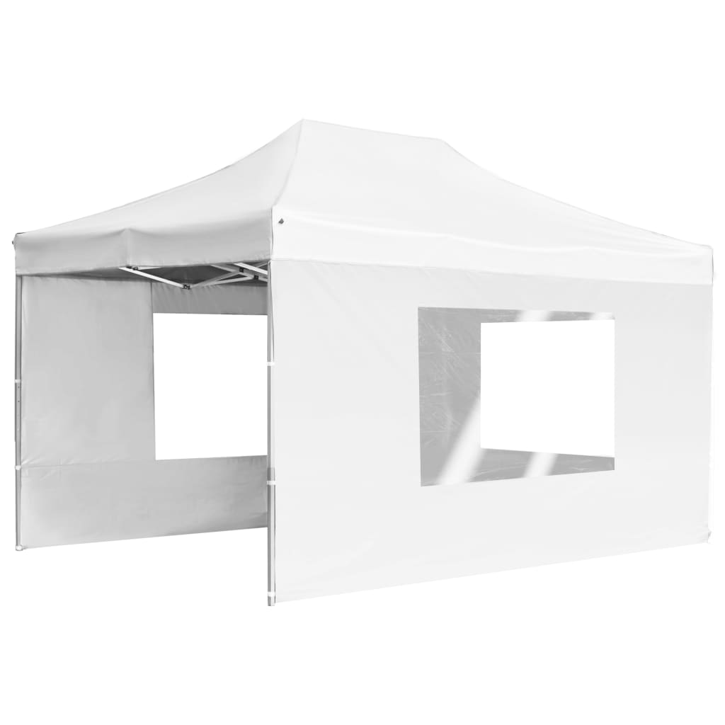 VidaXL Partytent inklapbaar met wanden 4,5x3 m aluminium wit