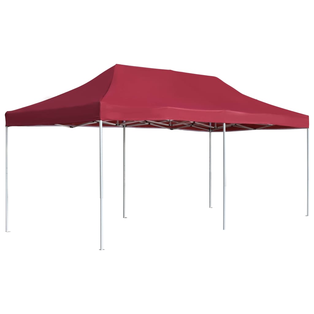 VidaXL Partytent professioneel inklapbaar 6x3 m aluminium wijnrood