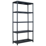 VidaXL Opbergrek 260 kg 90x40x180 cm kunststof zwart - afbeelding 1