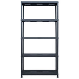 VidaXL Opbergrek 260 kg 90x40x180 cm kunststof zwart - afbeelding 2
