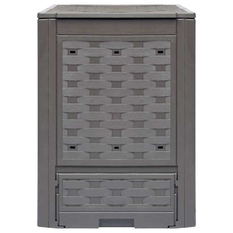 Vidaxl compostbak 300 l 60x60x83 cm kunststof rattan bruin