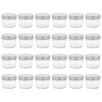 Vidaxl jampotten met zilverkleurige deksels 24 st 110 ml glas