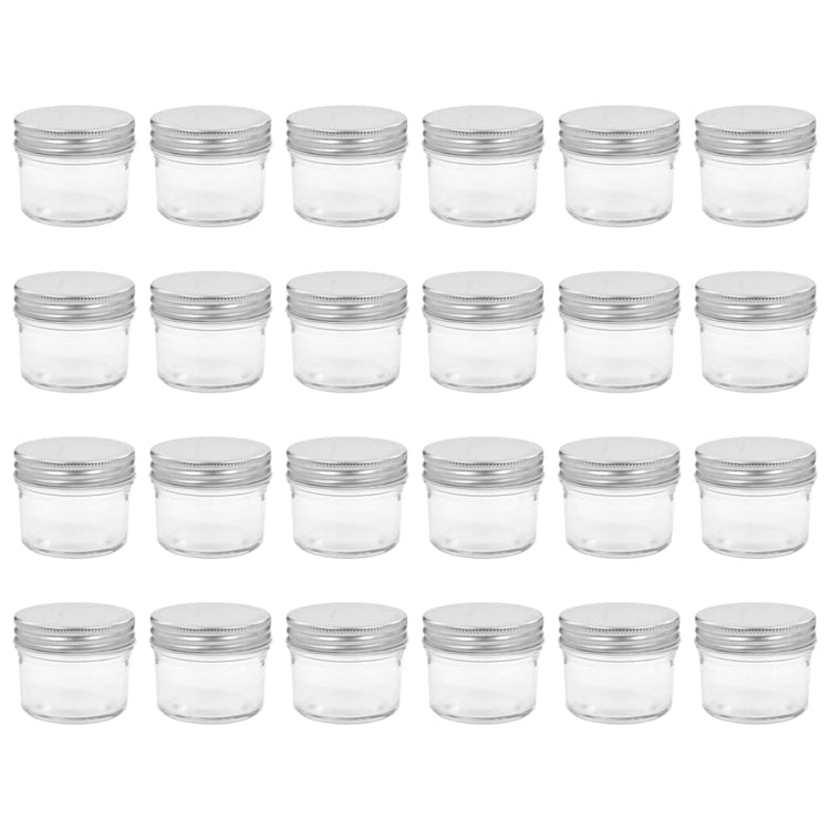 Vidaxl jampotten met zilverkleurige deksels 24 st 110 ml glas