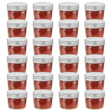 Vidaxl jampotten met zilverkleurige deksels 24 st 110 ml glas - afbeelding 1