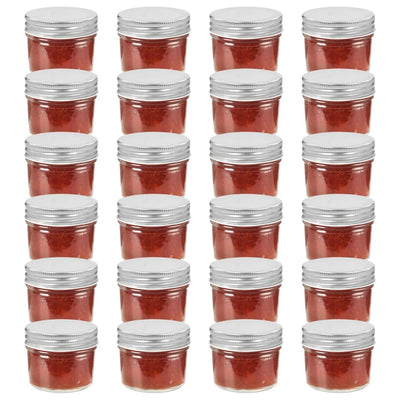 Vidaxl jampotten met zilverkleurige deksels 24 st 110 ml glas