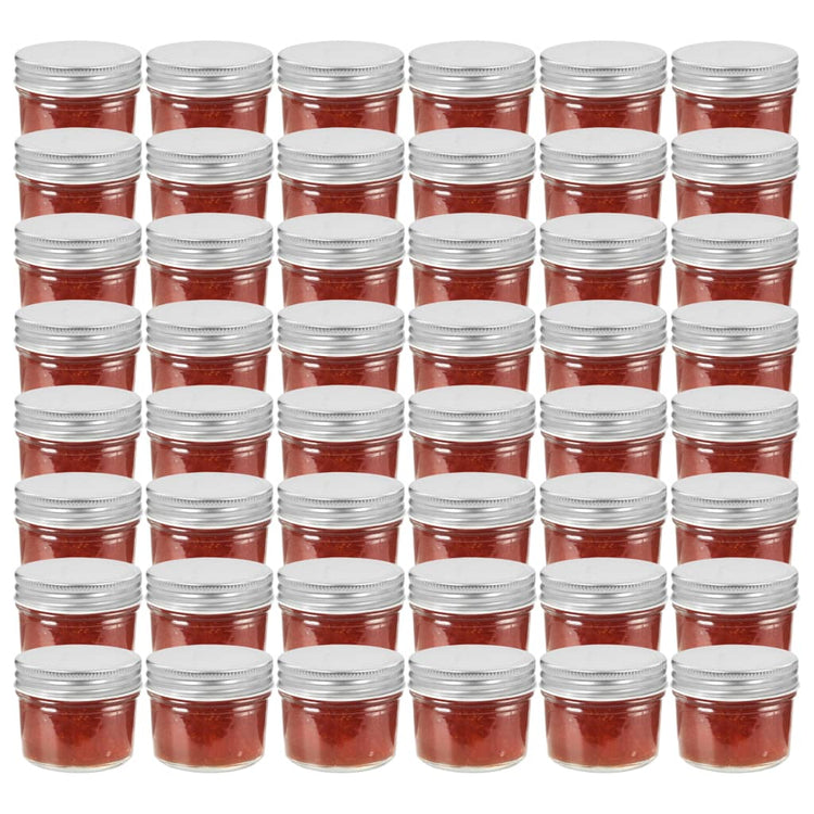 Vidaxl jampotten met zilverkleurige deksels 48 st 110 ml glas