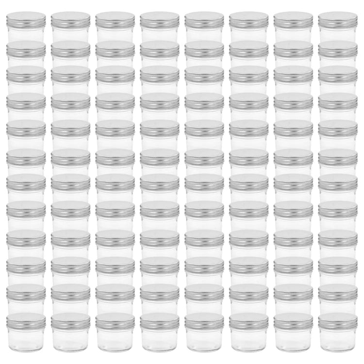 Vidaxl jampotten met zilverkleurige deksels 96 st 110 ml glas