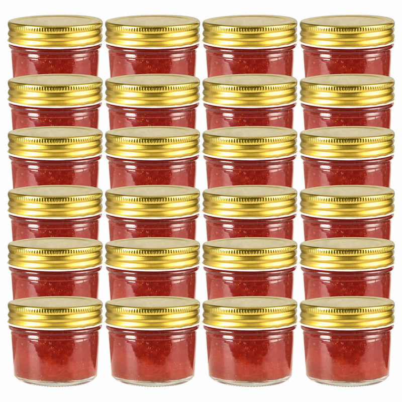 Vidaxl jampotten met goudkleurige deksels 24 st 110 ml glas