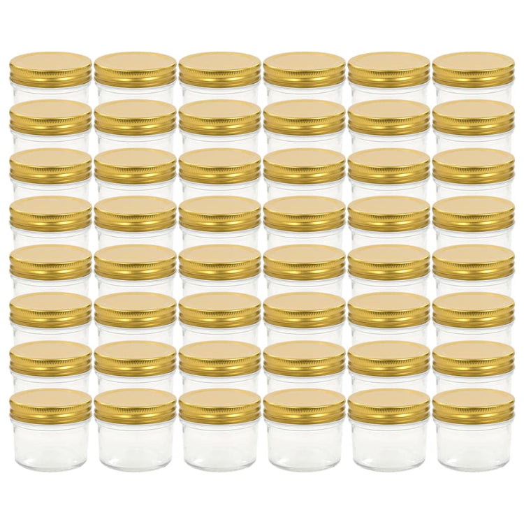 Vidaxl jampotten met goudkleurige deksels 48 st 110 ml glas