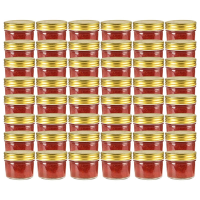 Vidaxl jampotten met goudkleurige deksels 48 st 110 ml glas