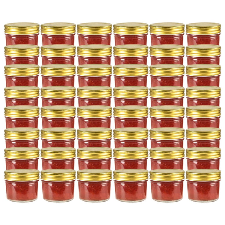 Vidaxl jampotten met goudkleurige deksels 48 st 110 ml glas